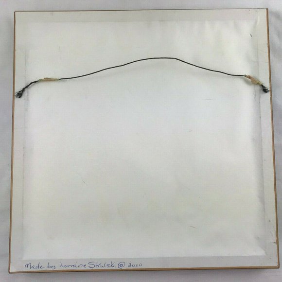 Geometric Mandala Needlepoint Embroidery Picture Framed Fiber Art by L Skulski - Picture 7 of 9